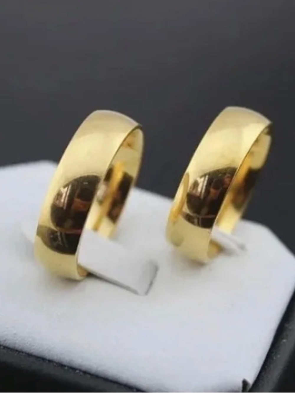 18K Gold 2PC COUPLES Engagement Wedding Anniversary Ring Band Set